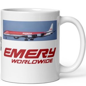 Emery Worldwide Cargo Airline White Glossy Coffee Tea Mug